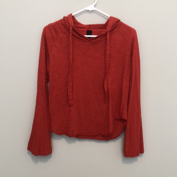 Bobi Red Long Sleeve Tee With Hood Size Small - Picture 6 of 6